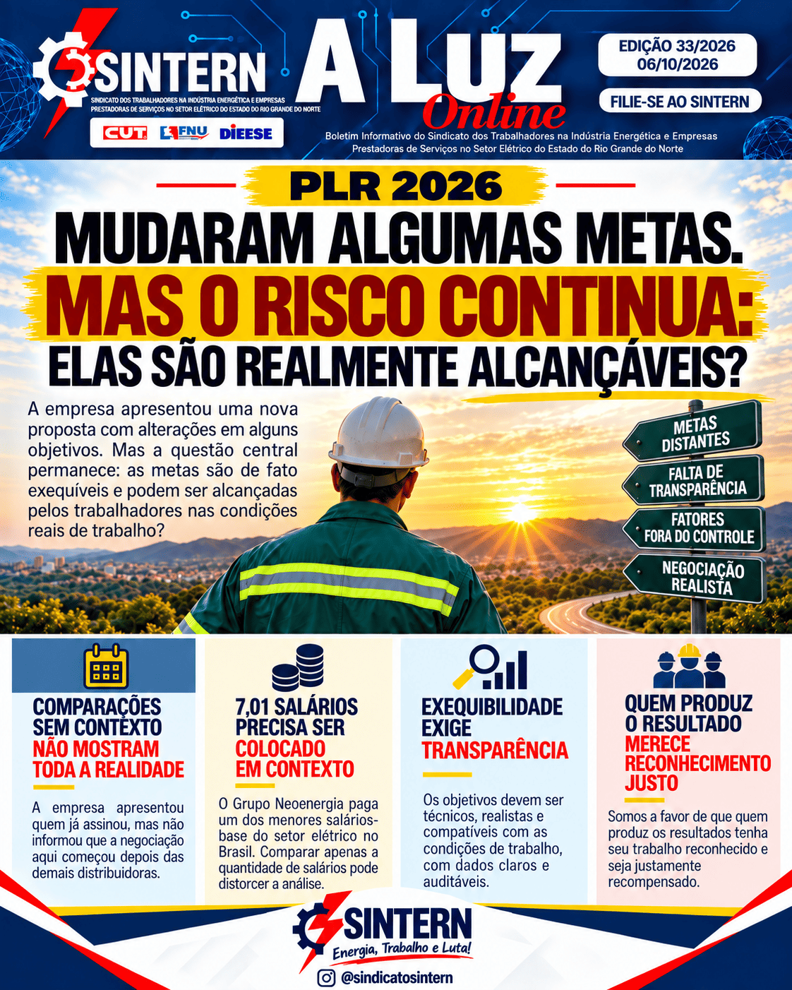 A Luz Online — Edição 33/2026: mudaram algumas metas, mas o risco continua — elas são realmente alcançáveis?